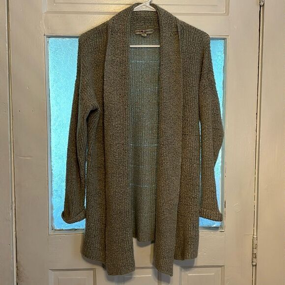Love Change Italy Women’s Long Soft Gray Fuzzy Cardigan Sweater Size M - Picture 1 of 6